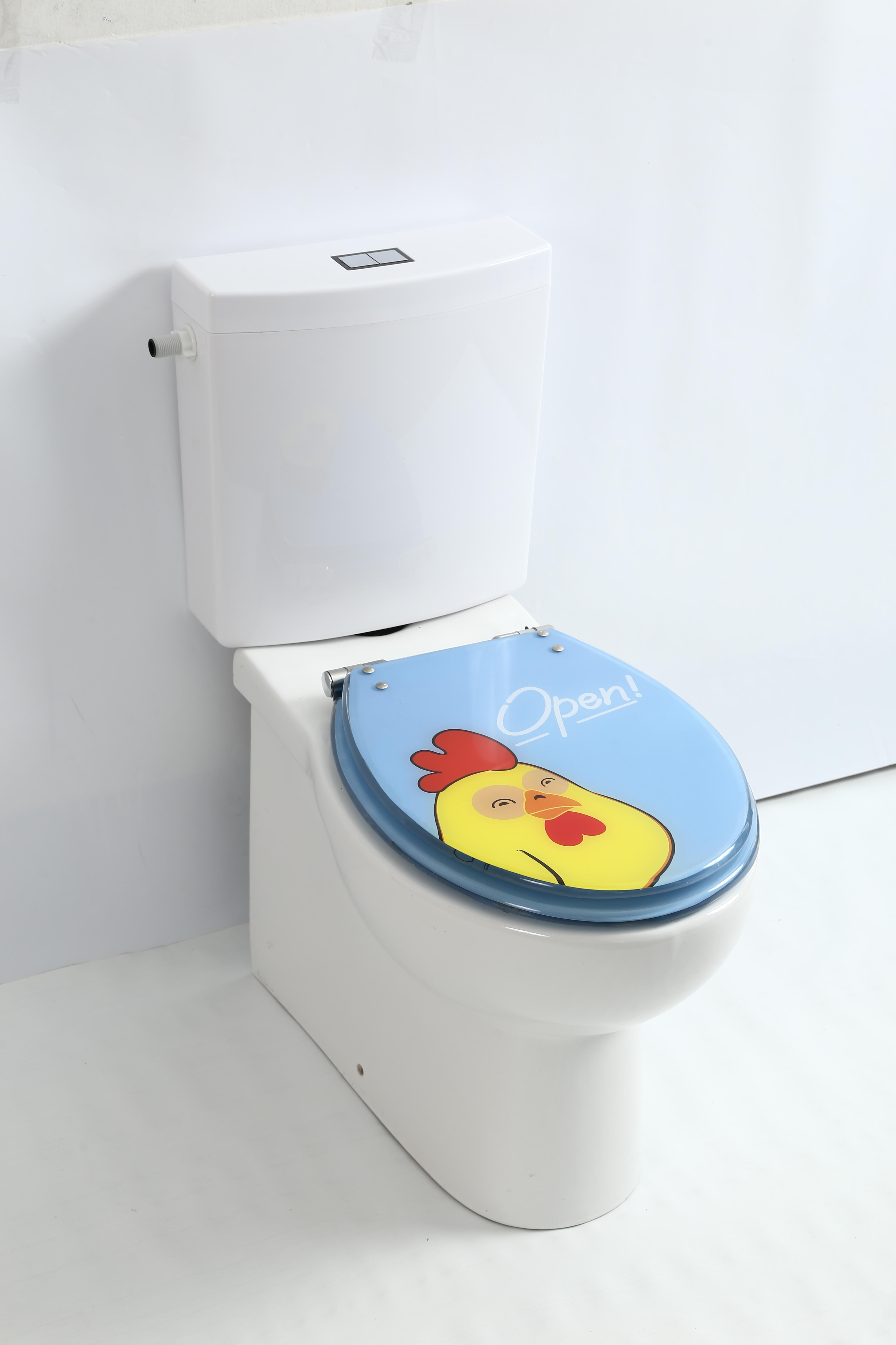18 Inch Sky Blue Rooster Toilet Seat
