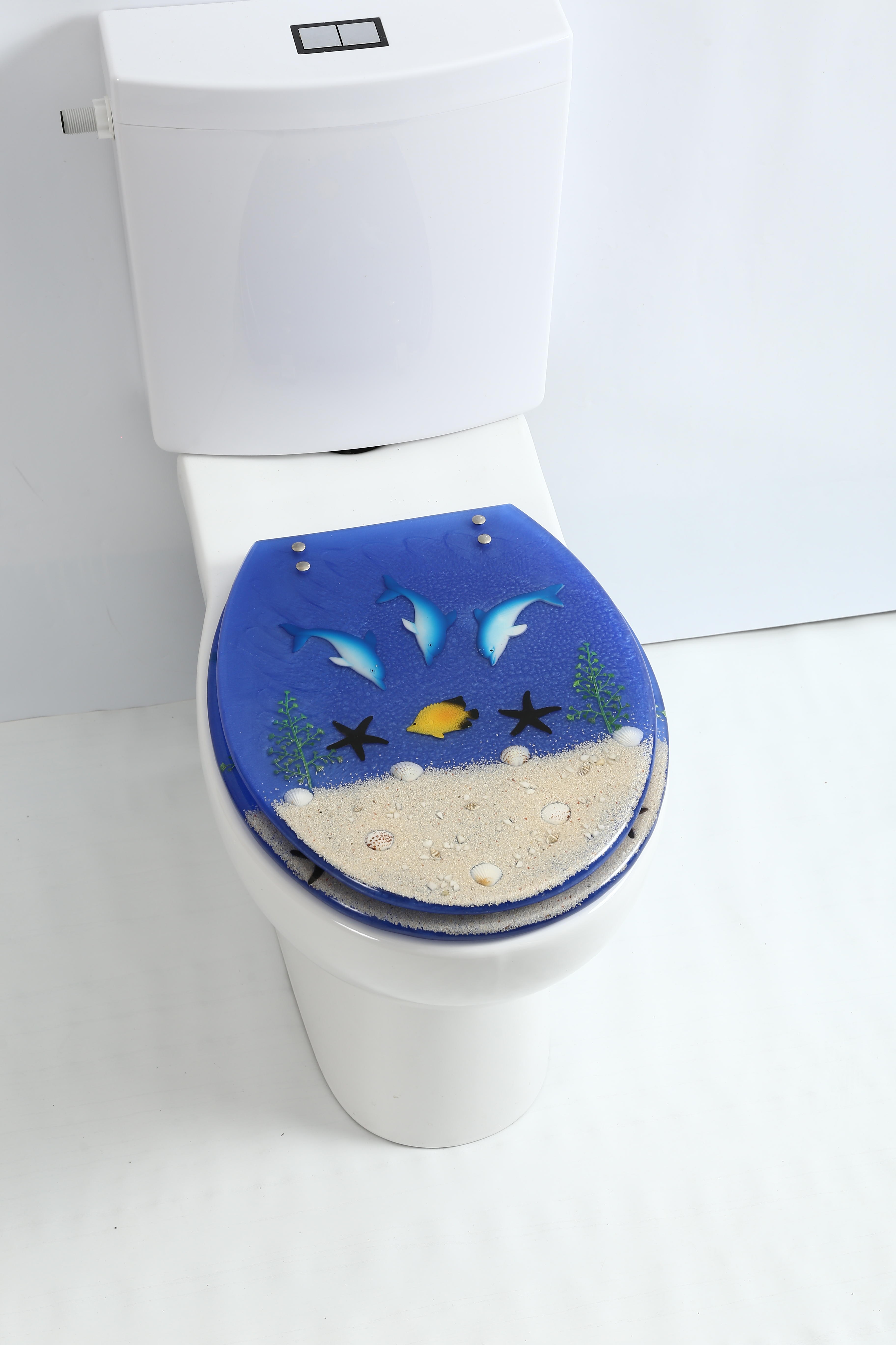 18 Inch Pearl Powder Dolphin Toilet Seat