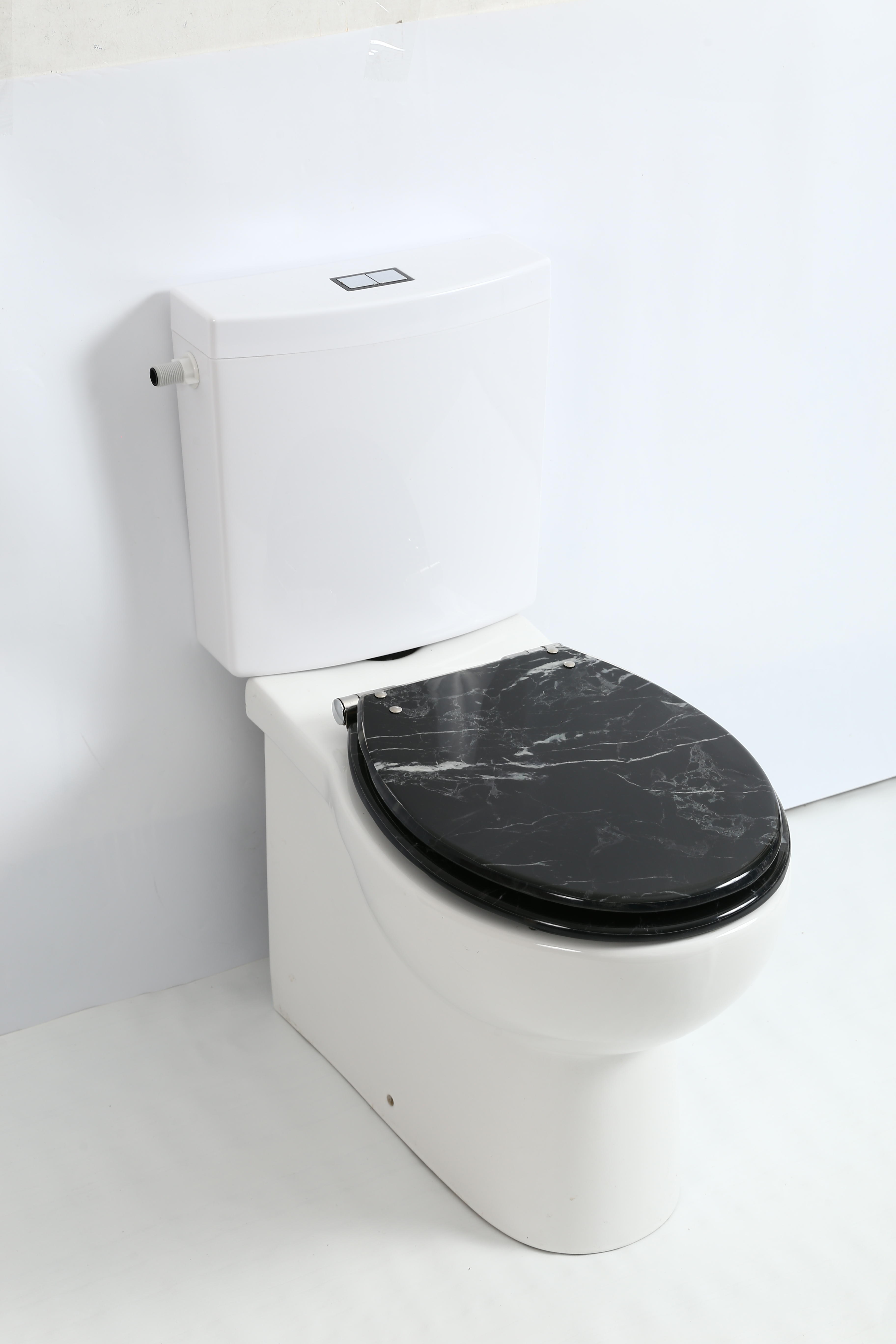 18 Inch Black Marble Toilet Seat